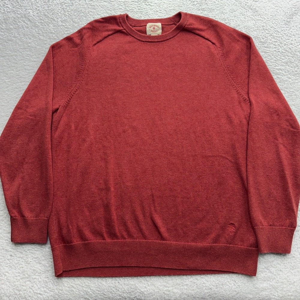 Brooks Brothers‎ Red Fleece Mens L Heathered Red Crewneck Cotton Blend Sweater